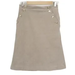 テチチ Te chichi 細コールマリン風台形スカート M グレージュ