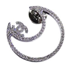【CHANEL シャネル】ココマーク ムーン ブローチ シルバー B17 K