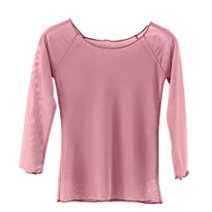 バレエ トップス メッシュ 7部袖 大人 ジュニア ストレッチ フィット 薄手 軽い シアー シースルー 透ける ダンス ヨガ ウォームアップ 冷え防止 黒 白 赤 w1807