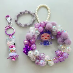 ☆ハンドメイド☆ＳＰ人形のアクリルビーズリース＆キーホルダー＆ブレスレットの３点セット☆まとめ売り☆