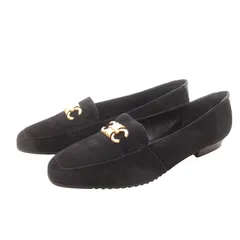 バリー BALLY 美品 スエード パンプス ローファー ゴールド金具 黒 ブラック 3.5 約22.5㎝ IBO65