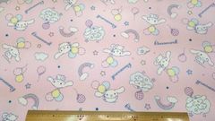 シナモロール、生地幅109cm×長さ100cm、ピンク