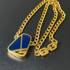 GIVENCHY ジバンシー ネックレス ペンダント アクセサリー 喜平 Gロゴ ヴィンテージ ゴールド ブルー