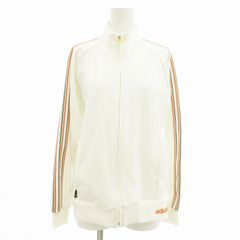 アディダス adidas 美品 トラックジャケット ジャージ ジップアップ ライン S 白 ホワイト /JS 1106