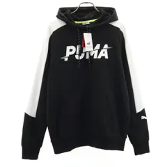 未使用 PUMA プーマ 長袖 スウェットパーカー M ブラック メンズ 古着