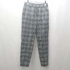 ◇ ⊇ UNITED ARROWS ウエストゴム チェック柄 ウール混合 テーパードパンツ サイズ36 ブラック ブラウン ライトブルー レディース E  【1504240015774】