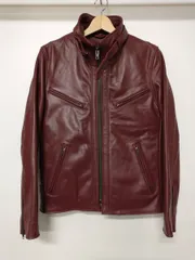 タグ付未使用品 Lサイズ リューグーレザーズ 羊革 シングルライダース ボルドー Liugoo Leathers 本革 シングルライダースジャケット メンズ