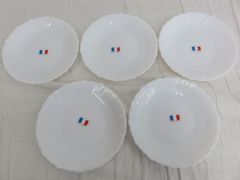 月桂冠】アルコパル ル・ブラン 白い小皿6点 フランス デュラン社 昭和
