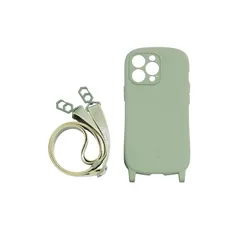 iFace Hang and iPhone 13 Pro ケース シリコンハード/ショルダーストラップ セット (ライトカーキ) 【アイフェイス アイフォン13プロ 用 カバー ショルダー 】