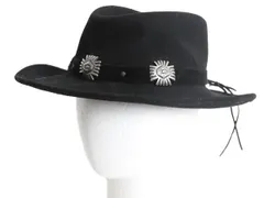 【お得なクーポン配布中!】 デッドストック USA製 Scala 中折れ ウエスタン ハット メンズ レディース S 帽子 ブラック ウールフェルト カーボーイハット コンチョ 黒