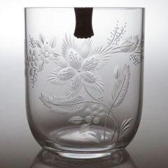 マイセンクリスタル グラス ● フラワー エングレーヴィング ロックグラス 8.5cm 花柄 ブーケ jk3 マイセン Meissen