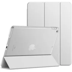 【特価商品】JEDirect iPad 9/8/7 ケース (10.2インチ 2021/2020/2019モデル 第9/8/7世代用) ケース 三つ折りスタンド 耐衝撃カバー オートウェイクアップ/スリープ機能 (シルバー)