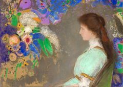 紫色の花 日本画　渡辺阿以湖　菖蒲 紫色の花 日本画 渡辺阿以湖 菖蒲 - メルカリ