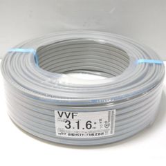 住電HSTケーブル VVFケーブル 200回路 3×1.6mm 灰色 100m 黒赤緑 600Vビニル絶縁ビニルシースケーブル平形 2025年4月製 ≡DT6308-