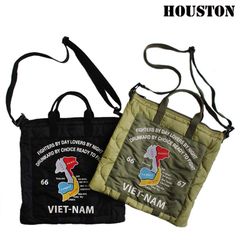HOUSTON ヒューストン 刺繍キルティングヘルメットバッグ ミリタリーバッグ トートバッグ ショルダーバッグ メンズ レディース