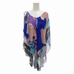 エミリオプッチ EMILIO PUCCI FIRENZE ブラウス シャツ アシンメトリー シースルー プッチ柄 総柄 シルク 絹 42 L マルチカラー /FF 0923 ■SM3のサムネイル