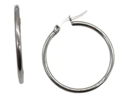 Petit-Germe プチジェルム フープ ピアス ステンレス 316L 金属アレルギー対応 10-30mm シルバーカラー P1026