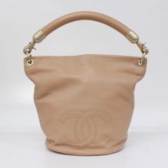 【CHANEL シャネル】ココマーク バッグ ハンドバッグ ワンショルダーバッグ ベージュ ゴールド金具 カーフスキン 8336277