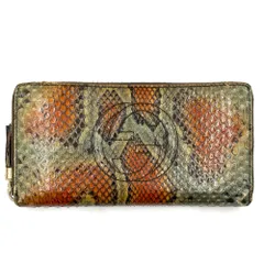 GUCCI蛇革製長財布 goldラメコーティング-