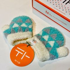 【tet./テト】sankaku  miton KIDS light blue【新品】キッズ用ミトン　ライトブルー