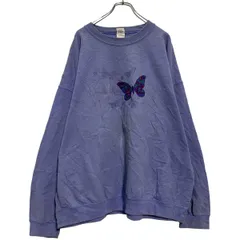 GILDAN ロゴ スウェット トレーナー 2XL ライトパープル ブルー ギルダン ビッグサイズ 裏起毛 古着卸 アメリカ仕入 a603-5165