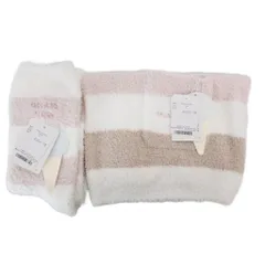 ジェラートピケ gelato pique ソックス ウエストウォーマー 2点セット 腹巻き ボーダー モコモコ F 白 ホワイト ピンク ベージュ /JS