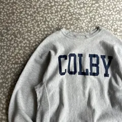 Champion / 80's usa製 COLBY reverse weave【希少XXLサイズ、トリコタグ】チャンピオン古着リバースウィーブ肉厚スウェット　RW 横ドデカ文字　コルビー　アメカジ　FJ  グランジ　グレー