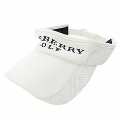 バーバリーゴルフ BURBERRY GOLF ゴルフキャップ サンバイザー コットン ロゴ刺繍 56.5～60.0 ホワイト 白