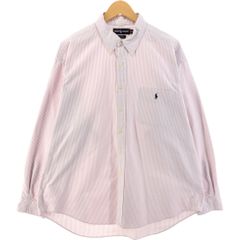 古着 ラルフローレン Ralph Lauren BIG SHIRT 長袖 ボタンダウンストライプシャツ メンズXL相当/eaa526599