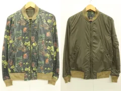 【中古】 ALPHA INDUSTRIES メンズブルゾン S リバーシブルMA-1ブルゾン ALPHA INDUSTRIES x nano universe S カーキ 総柄