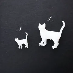 2匹セット レジン封入パーツ 3Dフィギュア 模型 ネコ 動物 かわいい  ハーバリウム レジン用品 手芸 手芸素材 ハンドメイド