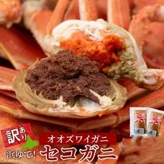 ゆでたてセイコガニ　オオズワイガニメス　30～60尾で6キロ（活時計量）