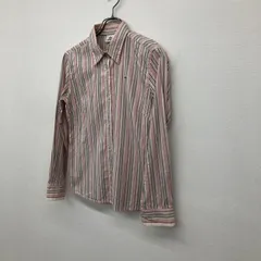 【LACOSTE】ラコステ　ユニセックス　長袖シャツ　ストライプ　ピンク系　サイズ40