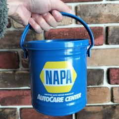 【箱付き】アメリカン スチールバケツ◆アシュトレイ/NAPA /ブルー◆アメリカン雑貨　灰皿　ガレージ　蚊取り線香　ペンズオイル