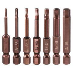新品 uxcell 7本セット 六角ビット S2精密ドライバー H1.5/2/2.5/3/4/5/6 磁気吸着 ヘキサゴ ンビット 電動ドライバー用 長さ65mm
