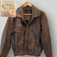 REDSKINS レザージャケット　白　Mサイズ REDSKINS 1984 All White Leather Jacket . Good Condition 100