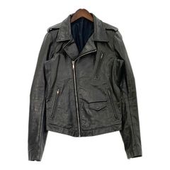 リックオウエンス　レザー　ライダースジャケット ブランド古着】レザーダブルライダースジャケット（ライダース