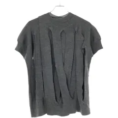 JUNYA WATANABE ジュンヤワタナベ 23SS 梳毛リブインターシャ交差柄カットアウトニットセーター JK-N013 グレー Sのサムネイル