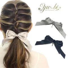 ポニーフック/上品 キレイめコーデ リボン 大きめ グログランリボン pn37☆ピンクブラウン/オリーブグリーン/黒 ヘアフック ヘアカフ ヘアカフス ヘアアクセサリー ヘアゴム ヘアピン セレモニー【リボン】