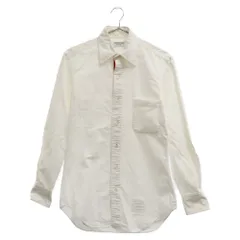 THOM BROWNE (トムブラウン) オックスフォード トリコロールテープ ボタンダウンシャツ 長袖シャツ ホワイトのサムネイル