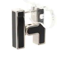 エルメス HERMES ピアス シングルピアス H ブラック/ブラン・イヴォワール ステンレススチール シングルピアス H レディース Used A