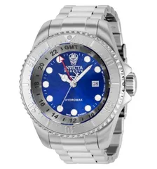 INVICTA インビクタ 腕時計 メンズ クォーツ スイスムーブメント GMT 防水1000ｍ HYDROMAX 37218 スチール・ブルー メタルバンド