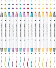15色セット ドットペン 0.5mm 押し ドットマーカー メタリックと基本色 ドット カラーペン Ohuhu 水性ペン お絵かきセット DIY メモ 塗り絵 落書き