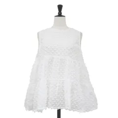 【美品】TORRAZZO DONNA トラッゾドンナ ブラウス ホワイト サイズ:FREE / 24春夏 ドット ノースリーブ ブラウス / 2WAY dot blouse フレア ティアード リボン シアー / トップス カットソー【レディース】【中古】