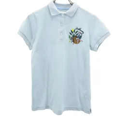 ジャックバニー ゴルフ 半袖 ポロシャツ ２ ブルー系 Jack Bunny!! 鹿の子地 刺繍 レディース 古着 【240401】 メール便可