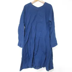 ヨーガンレール　紺色系　ゆったり　リブニットストライプ　ワンピース　ババグーリ ヨーガンレール 紺色系 ゆったり リブニットストライプ ワンピース