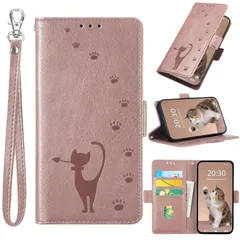 【在庫セール】手帳型 ケース シンプルスマホ6 ケース SHG12 手帳型 Active2 Simple Sumaho6 BASIO A201SH ケース BASIO 手帳型 / かわいい猫のスマホケース(リストストラップ付き) カード入れ収納 SHG09 ス