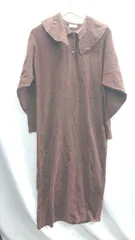 ◇ ⊇ LOWRYS FARM ローリーズファーム ビックカラー 長袖 ロング ワンピース サイズF ブラウン レディース E  【1410100005635】