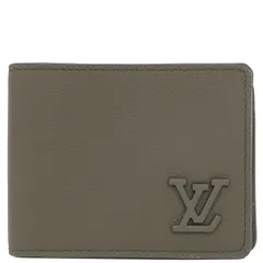 ルイヴィトン LOUIS VUITTON 二つ折り財布 ポルトフォイユ ミュルティプル LV アエログラムレザー カーキ 新品 未使用  M81734 不明 【箱】【中古】