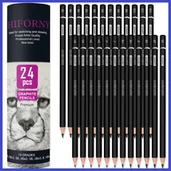HIFORNY 24本 グラファイトスケッチ鉛筆セット - グラファイト鉛筆 (14B - 5H) スケッチ鉛筆 描画用鉛筆 製図用鉛筆 アート鉛筆 19グレード